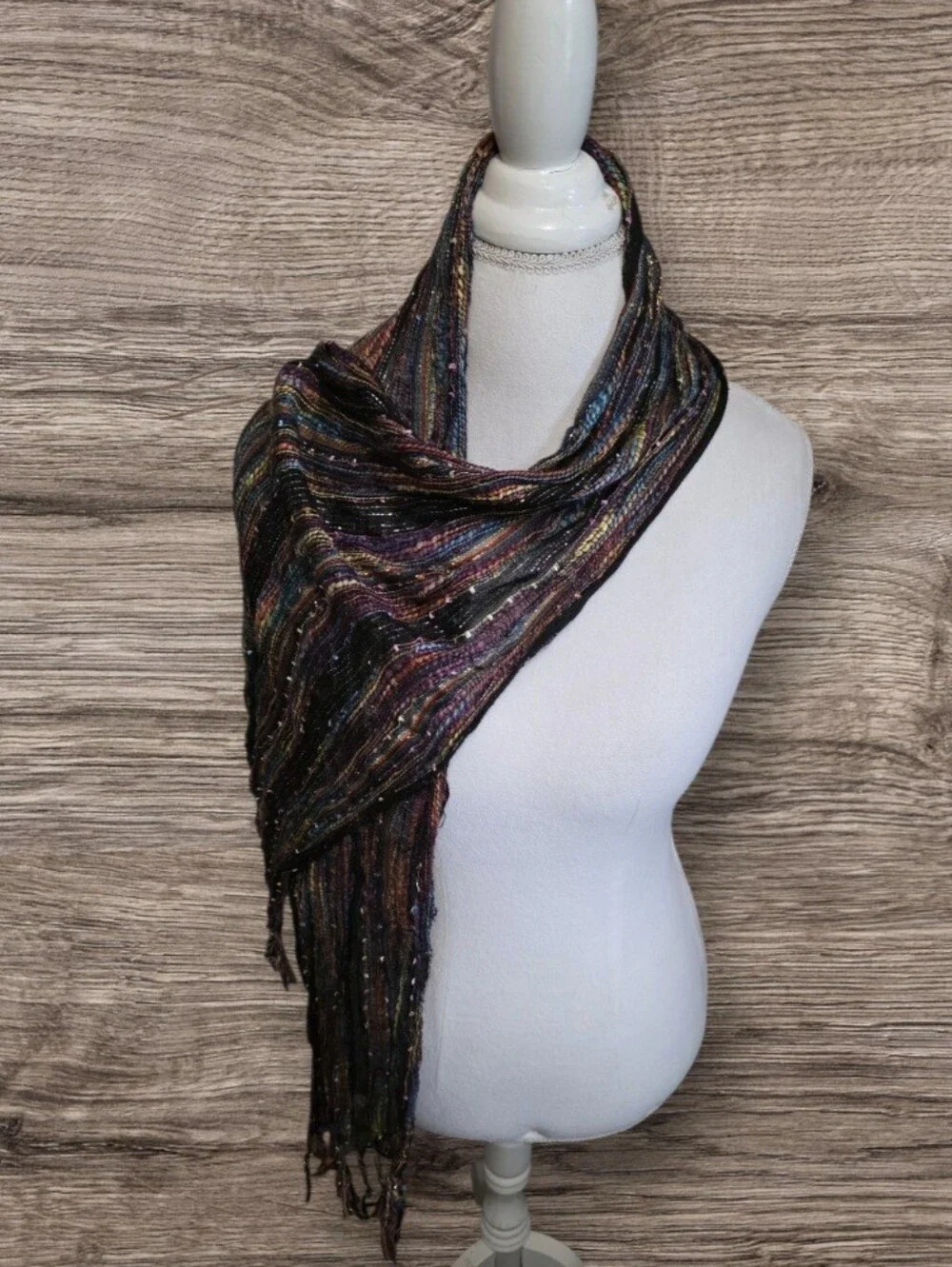 🎉 Metallic Multicolor Fringe Scarf for Women